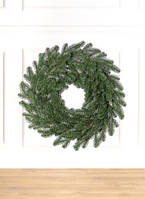 Венок новогодний декорированный диаметр 75 см, рождественский венок из хвои, венок на дверь новогодний зеленый Віденський большой