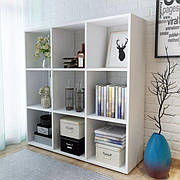 Етажерка для книг і декору на 9 комірок для зонування кімнати, полиці підлогові у вітальню