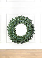Венок новогодний декорированный диаметр 70 см, рождественский венок из хвои, венок на дверь новогодний зеленый Смарагдовий большой