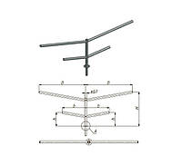 Кронштейн двухрожковый 2 яруса для опор уличного освещения 1м*2м