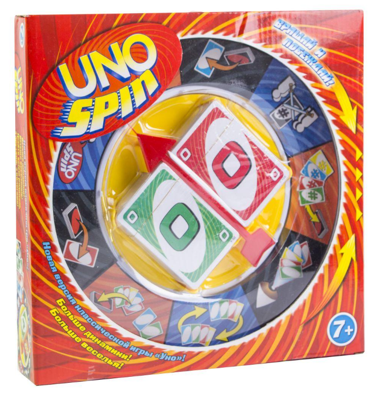 Настільна гра для компанії Уно Спін (Uno Spin 0129R) з дзигою