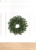 Вінок новорічний декорований діаметр 45 см, різдвяний вінок із хвої, вінок на двері новорічний зелений