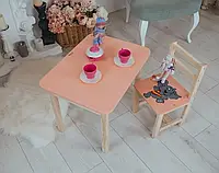 Дитячий стіл і стілець для дітей від 1,5 до 7 років, Маленький столик із шухлядою та стільчиком для розвитку дитини