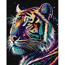 Картина за номерами "Фантастичний тигр" KHO6527 з фарбами металік 40х50 см топ