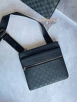 Мужская сумка планшет кожаная черная Louis Vuitton