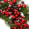 Новогодний декоративный венок "Ягоды на елке" для декора интерьера, фото 2
