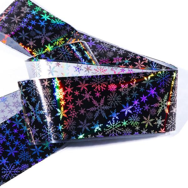 Фольгований дизайн для новорічних нігтів, сніжинки мікс в асортименті., фото 1