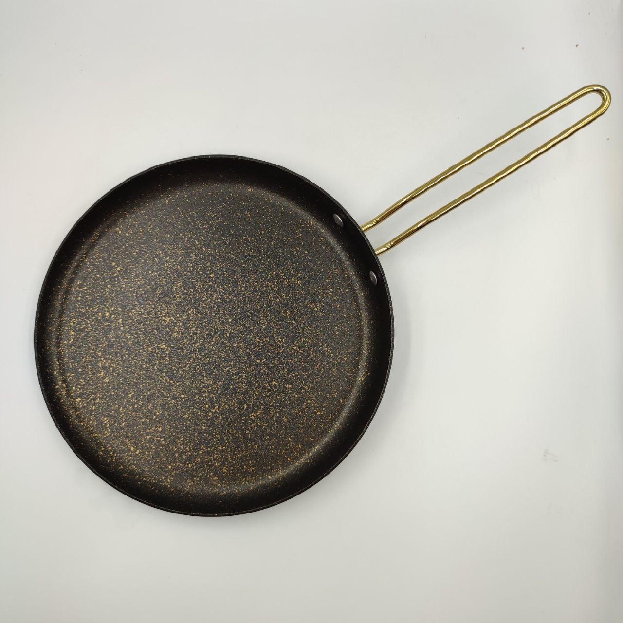 Сковорода для млинців 26 см з антипригарним гранітним покриттям OMS Collection.арт. 3234-26 чорний/золото