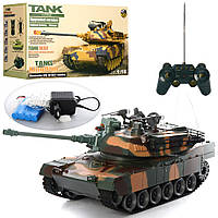 Детский танк M1A2 Abrams 2865-1 игрушечный на пульте радиоуправлении стреляющий пульками аккумуляторный