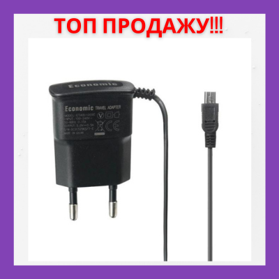 Зарядное устройство Economic 0.75A microUSB black - фото 1 - id-p2011799407