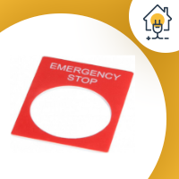 Табличка маркировочная EMERGENCY STOP красная прямоугольная для кнопок XB2 АСКО-УКРЕМ