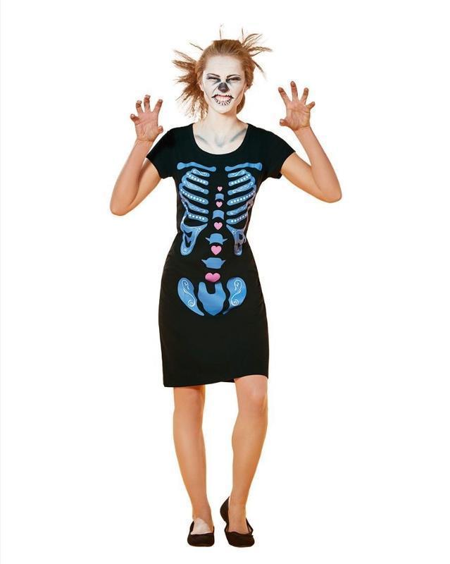 Жіночий костюм М Скелет на Хелловін/HALLOWEEN LIDL, костюм плаття скелета, фото 1