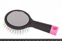 Расческа черная (15х7,5см) с зеркалом, Расческа массажка для волос, Расческа с зеркалом топ