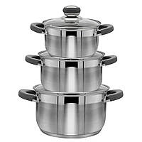 Набір каструль з нержавіючої сталі Zauberg 3 пр ZB-1,9/2,6/3,6 CG GREY