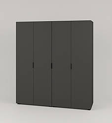 Сучасна гардеробна розпашна модульна шафа 4д 180 см для одягу в спальню вітальню зал Сан Маріно графіт
