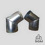 Коліно, відведення димоходу оцинкованого під 45 градусів