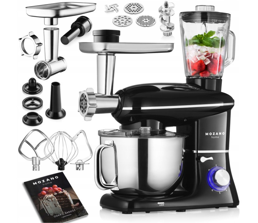 Кухонний планетарний комбайн Mozano Kitchen Assistant 3200 Вт з блендером і м'ясорубкою Чорний