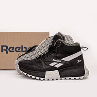 Шкіряні зимові черевики Reebok колір чорний, білий