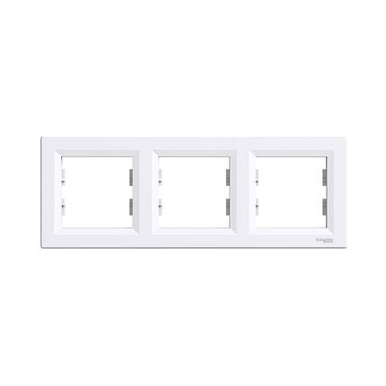 Рамка Schneider Electric Asfora бiла тримісна горизонтальна EPH5800321, фото 1