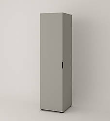 Сучасний стильний однодверний шафа-пенал у спальню з полицями для речей CH-50 Сан Маріно сірий шириною 50 см