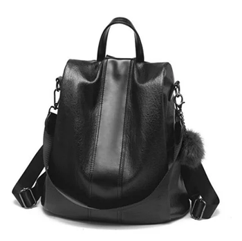 Сумка рюкзак жіночий із захистом від крадіжок виготовлений з високоякісної штучної шкіри чорний