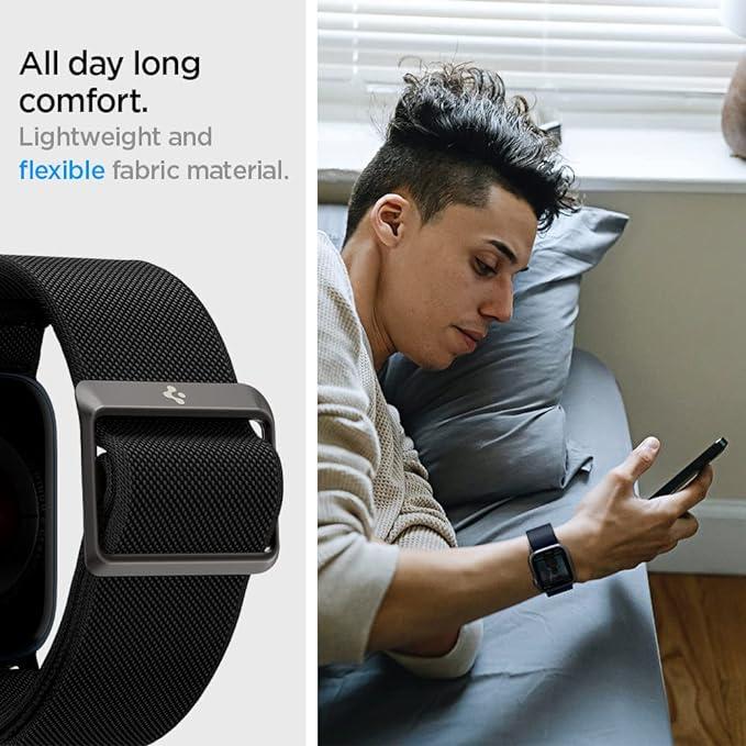 Нейлоновий ремінець Spigen Lite Fit Black для Apple Watch 49 | 45 | 44 | 42mm AMP02286 - фото 4 - id-p2011828252