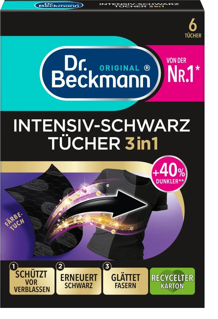 Серветки Dr. Beckmann 2в1 для оновлення чорного кольору та тканини 6 шт.