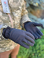 Тактические флисовые варежки ВСУ мужские цвет олива и черный размер универсальный перчатки зима Черный, M