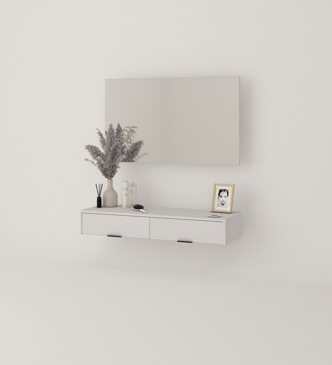 Современный стильный модульный белый спальный гарнитур с трёхдверным шкафом и туалетным столиком Сан Марино гр - фото 8 - id-p2002950753