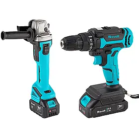 Набір акумуляторних інструментів Revolt-Болгарка AG20/125 і Шуруповерт CB 20/38.M1 series.
