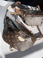 Бананка женская кожаная Louis Vuitton bumbag monogram Луи Витон сумка