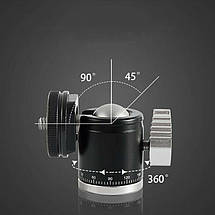 Гвинтова кульова головка 1/4 на штатив зі змінним холодним черевиком / Міні-кульова головка (2-в-1), фото 3
