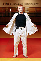 Кімоно для джиу-джитсу з поясом біле унісекс бавовна Kintayo White щільність 450 гр/м.кв. (160 см), фото 5