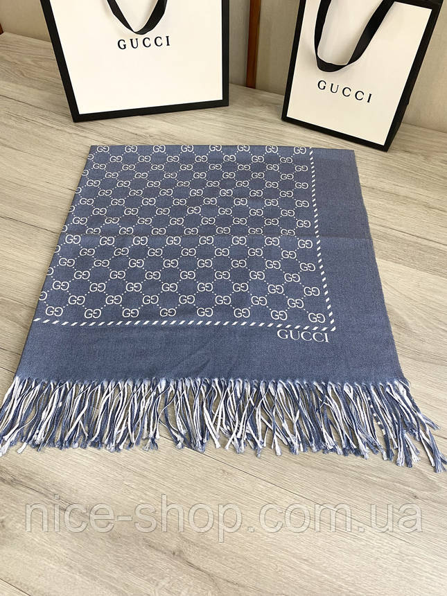 Хустка Gucci кашемір із бахромою, фото 4