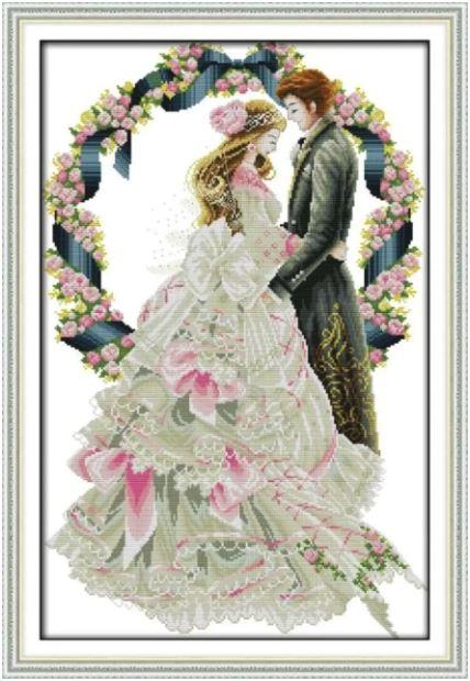 Набір для вишивання за нанесеною на канву схемою "Royal wedding". AIDA 14CT printed 43*62 см