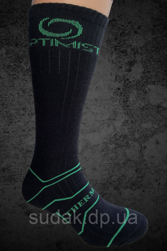 Термошкарпетки трекінгові TM OPTIMIST Меринос чорно-зелені