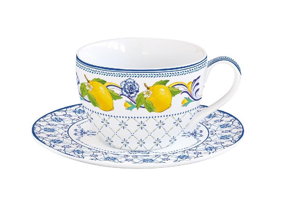 Чашка порцелянова з блюдцем у подарунковій коробці Easy Life R2S Positano 240 мл R0919POSI, фото 1