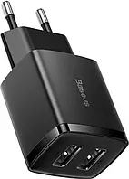 Блок для зарядки телефона 2USB 10,5W 2А черный Baseus