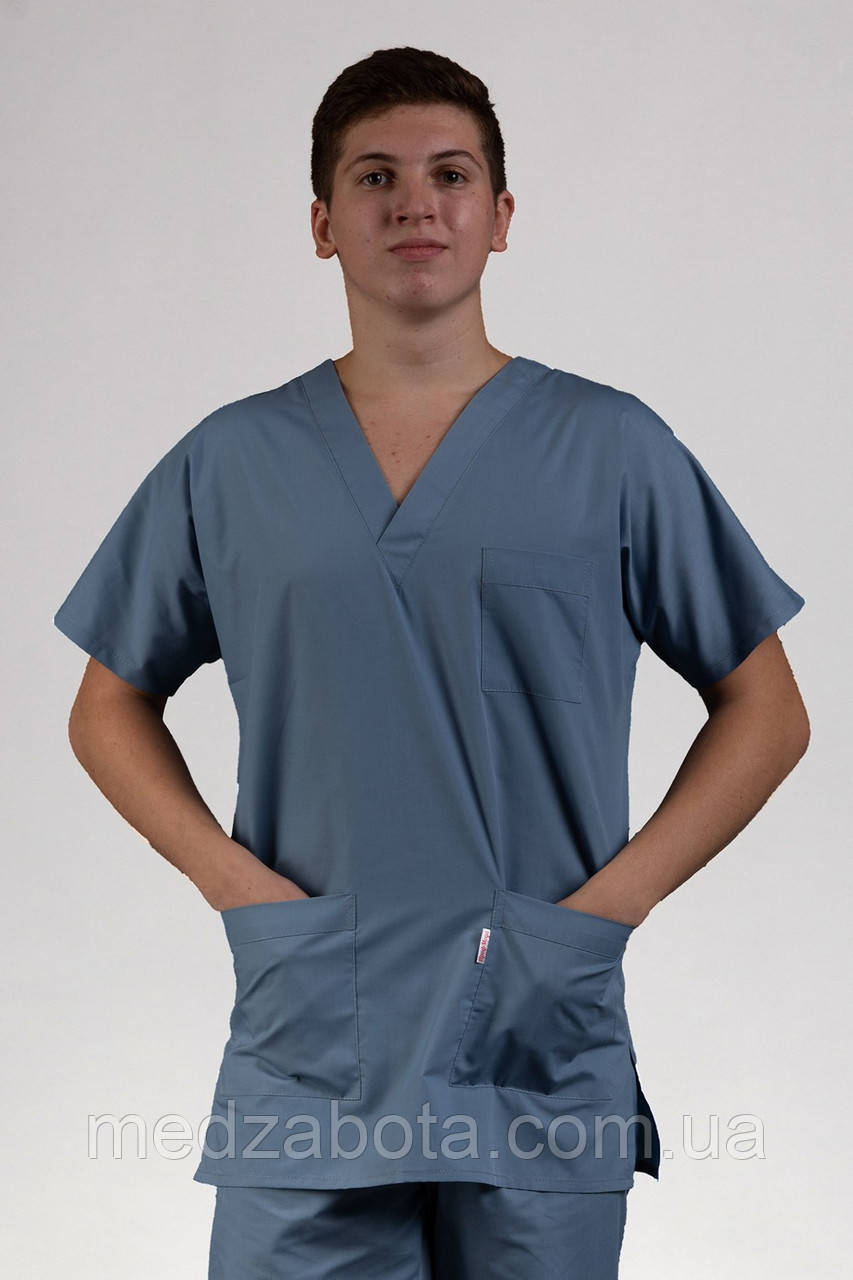 Жакет медичний чоловічий, розмір 54, 02 ткань сорочечна колір сірий