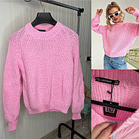 Женский вязаный свитер в цветах Жіночий теплий светр