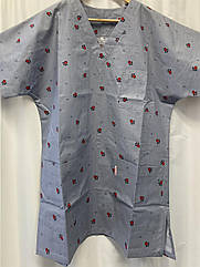 Жакет медичний чоловічий, розмір 50, 02 ткань сорочечна колір з принтом