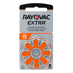 Батарейки до слухових апаратів тип 13 блистер 8 шт. RAYOVAC Extra