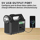 Багатофункціональний LED ліхтар GDLite GD-8017M із сонячною панеллю ФМ радіо функцією повербанк 3 лампочки Лучшая цена, фото 3