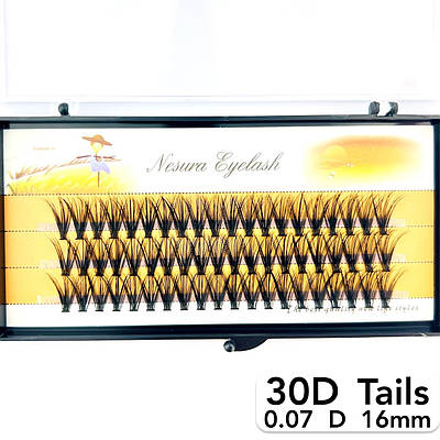 Пучкові вії Nesura Eyelash Tails 30D, 0,07, D, 16 мм, 60 пучків Несура