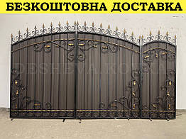 Ковані ворота з профнастилом