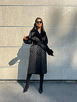 Зимове класичне чорне комбіноване комбіноване жіноче пальто з хутром