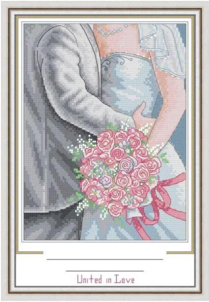 Набір для вишивання за нанесеною на канву схемою "Wedding anniversary". AIDA 14CT printed, 21*32 см