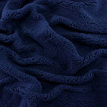 Плюш штучна овчинка кольору темно-синій ПО-10, фото 2