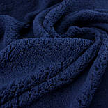Плюш штучна овчинка кольору темно-синій ПО-10, фото 3