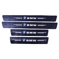 Захисна плівка для порог із логотипом BMW (комплект 4 шт.) Карбон